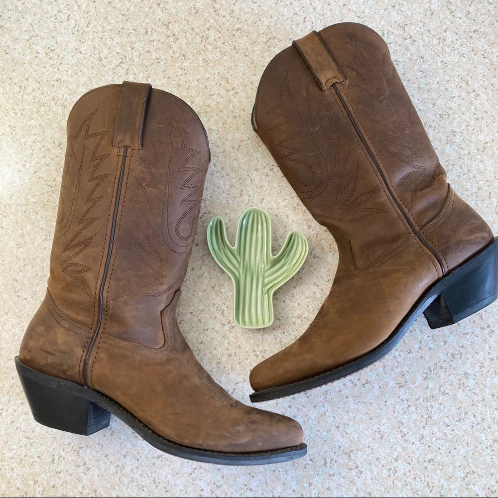 Durango Rustic Brown Leather Western Cowboy Boots